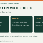 Winter Bike Commuting Checklist: Before, During and After the Ride checklist and comparison diagram